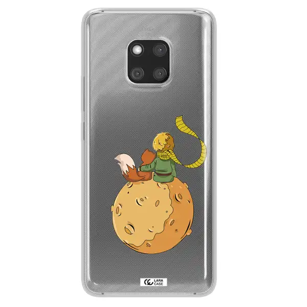 a cartoon of a fox and a fox sitting on a planet Huawei Mate 20 Pro Clear TPU Case