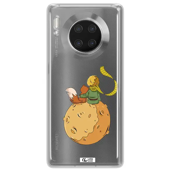 a cartoon of a fox and a fox sitting on a planet Huawei Mate 30 Pro Clear TPU Case