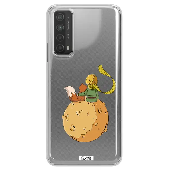 a cartoon of a fox and a fox sitting on a planet Huawei P Smart 2021 Clear TPU Case