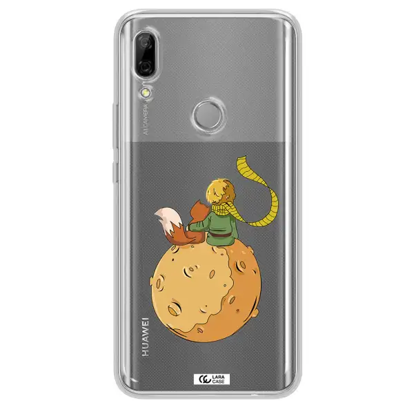 a cartoon of a fox and a fox sitting on a planet Huawei P Smart Z Clear TPU Case