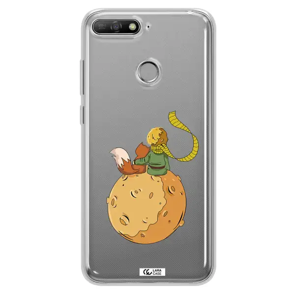 a cartoon of a fox and a fox sitting on a planet Huawei Y6 Prime 2018 Clear TPU Case