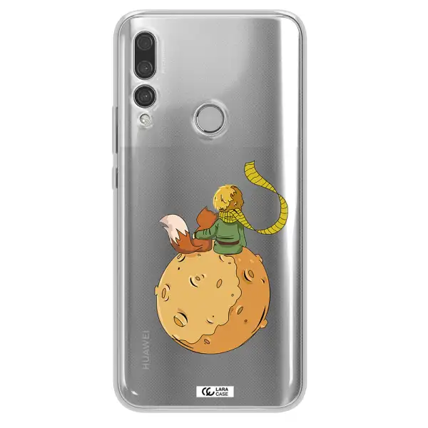 a cartoon of a fox and a fox sitting on a planet Huawei Y9 Prime 2019 Clear TPU Case
