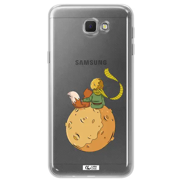 a cartoon of a fox and a fox sitting on a planet Samsung J5 Prime Clear TPU Case