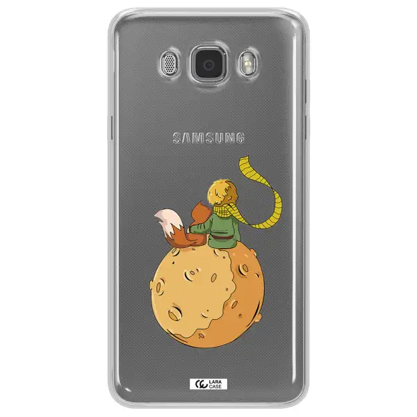 a cartoon of a fox and a fox sitting on a planet Samsung J7 2016 Clear TPU Case