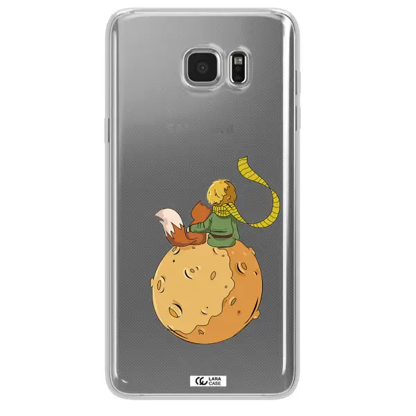 a cartoon of a fox and a fox sitting on a planet Samsung Note 5 Clear TPU Case