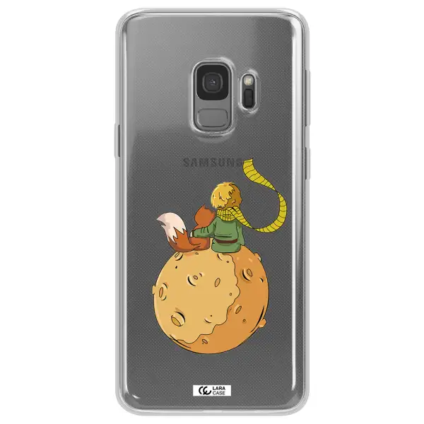 a cartoon of a fox and a fox sitting on a planet Samsung S9 Clear TPU Case
