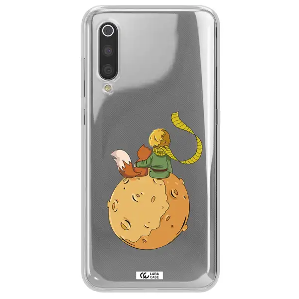 a cartoon of a fox and a fox sitting on a planet Xiaomi Mi 9 Clear TPU Case