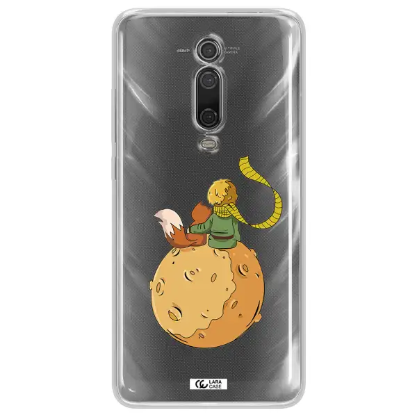a cartoon of a fox and a fox sitting on a planet Xiaomi Mi 9T Clear TPU Case