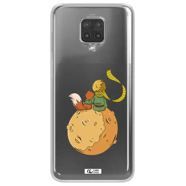 a cartoon of a fox and a fox sitting on a planet Xiaomi Note 9 Pro Clear TPU Case