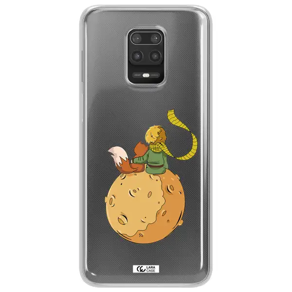 a cartoon of a fox and a fox sitting on a planet Xiaomi Note 9S Clear TPU Case