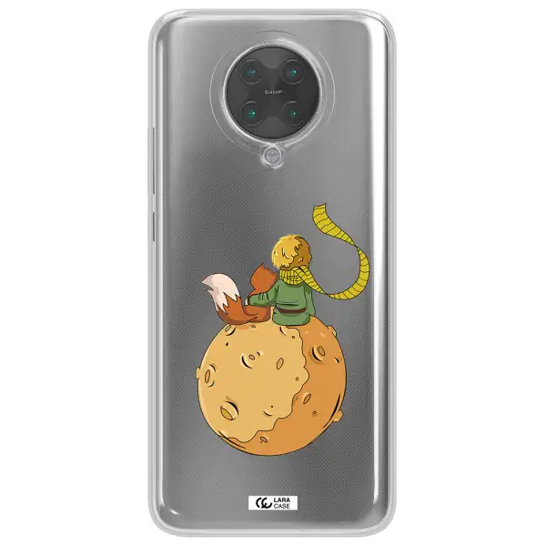 a cartoon of a fox and a fox sitting on a planet Xiaomi Poco F2 Pro Clear TPU Case