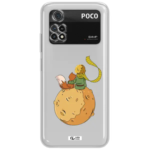 A Cartoon Of A Fox And A Fox Sitting On A Planet Xiaomi Poco M4 Pro 4G Clear Tpu Case