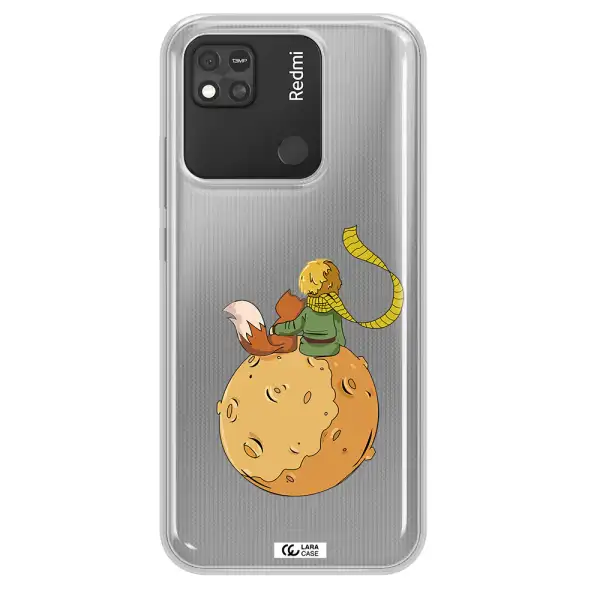 a cartoon of a fox and a fox sitting on a planet Xiaomi Redmi 10A Clear TPU Case
