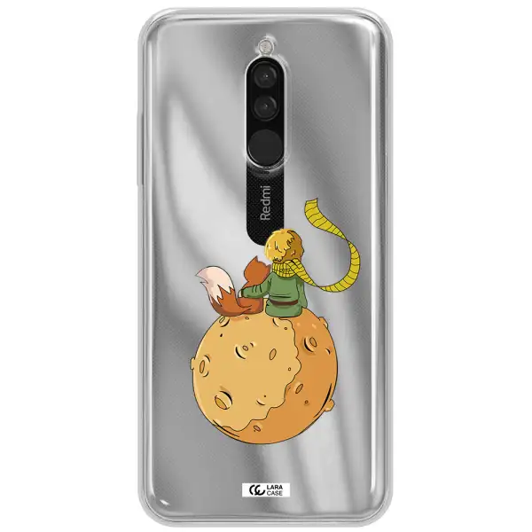 A Cartoon Of A Fox And A Fox Sitting On A Planet Xiaomi Redmi 8 Clear Tpu Case