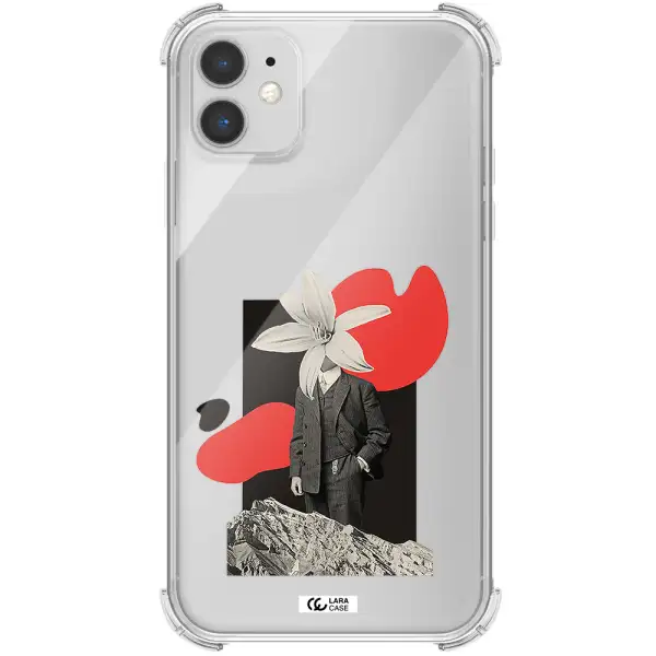 a man in a suit with a flower head Apple iPhone 11 Clear PC Case