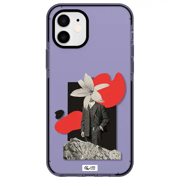 a man in a suit with a flower head Apple iPhone 11 impact Lilac Case