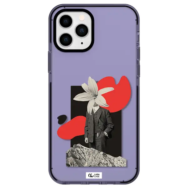 a man in a suit with a flower head Apple iPhone 11 pro impact Lilac Case