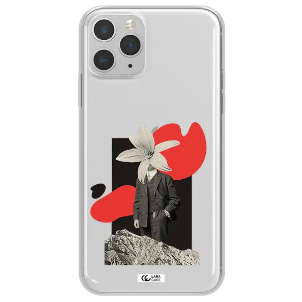 a man in a suit with a flower head Apple iPhone 11 pro max Clear TPU Case