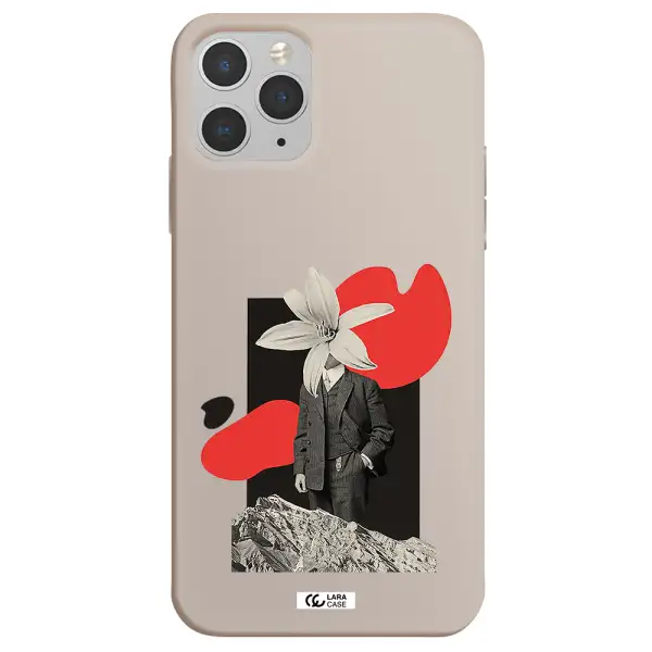 a man in a suit with a flower head Apple iPhone 11 pro max Silicone Stone Case