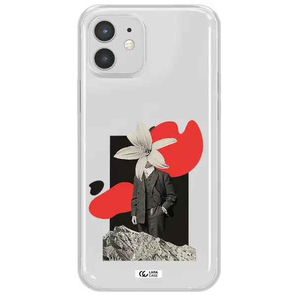 a man in a suit with a flower head Apple iPhone 12 mini Clear TPU Case