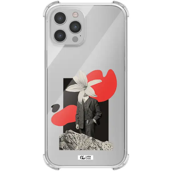 a man in a suit with a flower head Apple iPhone 12 pro max Clear PC Case