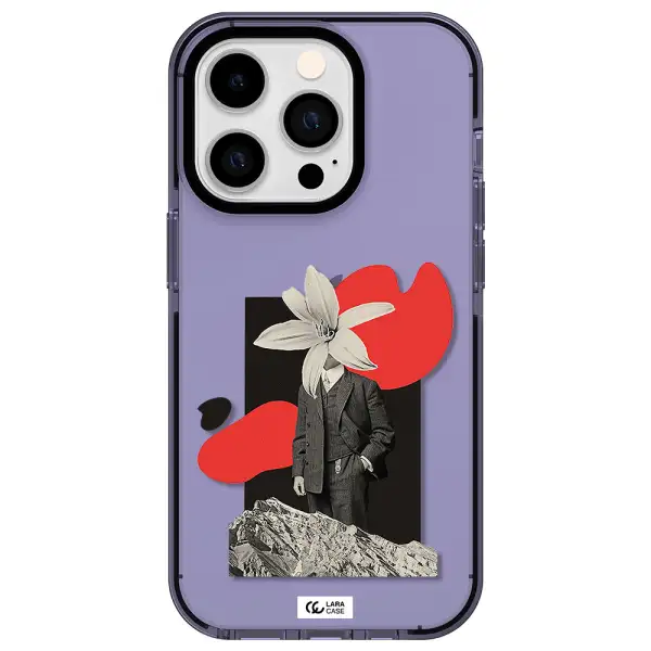 a man in a suit with a flower head Apple iPhone 14 pro impact Lilac Case