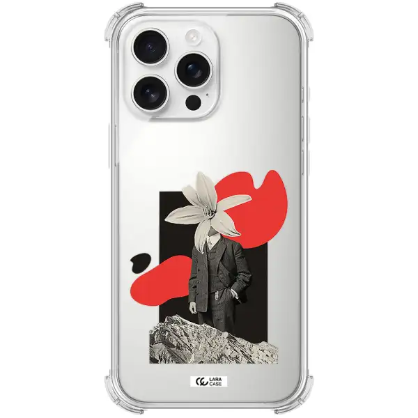 A Man In A Suit With A Flower Head Apple Iphone 16 Pro Max Clear Pc Case