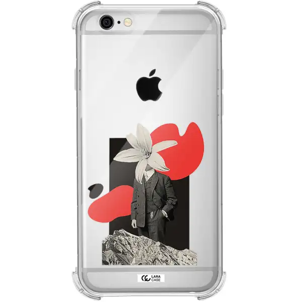 a man in a suit with a flower head Apple iPhone 6 Clear PC Case