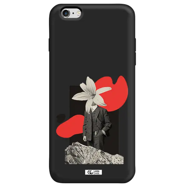 a man in a suit with a flower head Apple iPhone 6 plus Silicone black Case