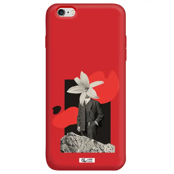 a man in a suit with a flower head Apple iPhone 6 plus Silicone Imperial Red Case