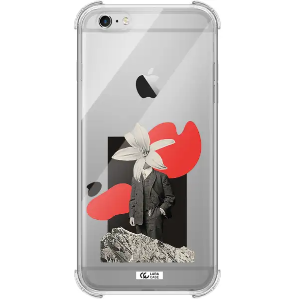 a man in a suit with a flower head Apple iPhone 6 s plus Clear PC Case
