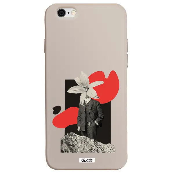 a man in a suit with a flower head Apple iPhone 6 Silicone Stone Case