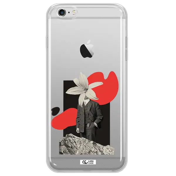 a man in a suit with a flower head Apple iPhone 6S Clear TPU Case