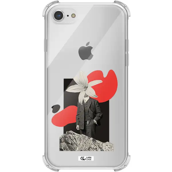 a man in a suit with a flower head Apple iPhone 7 Clear PC Case