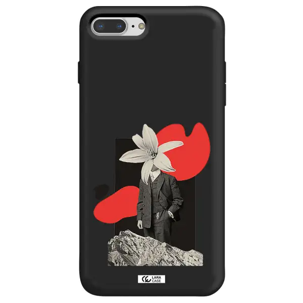 a man in a suit with a flower head Apple iPhone 7 plus Silicone black Case