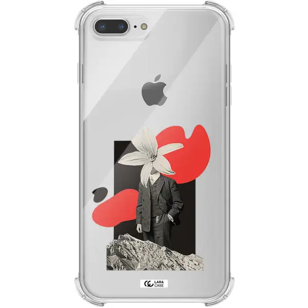a man in a suit with a flower head Apple iPhone 8 plus Clear PC Case