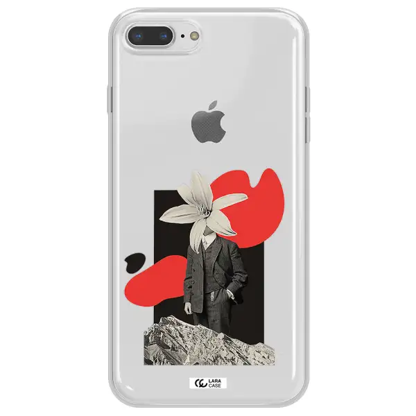 a man in a suit with a flower head Apple iPhone 8 plus Clear TPU Case