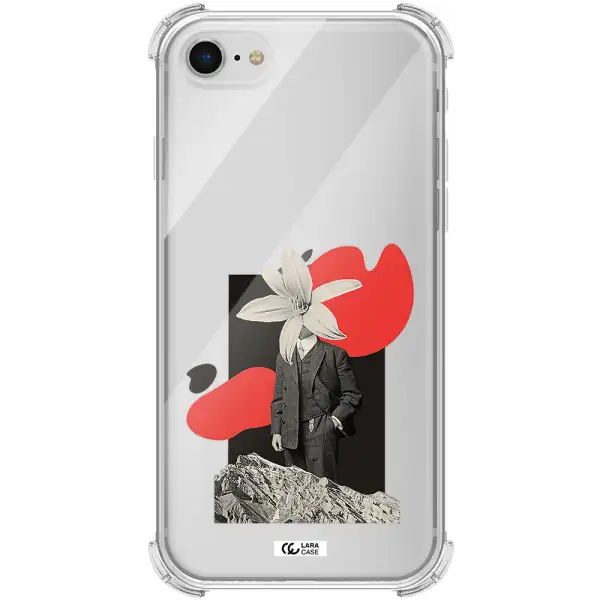 a man in a suit with a flower head Apple iPhone se 2020 Clear PC Case