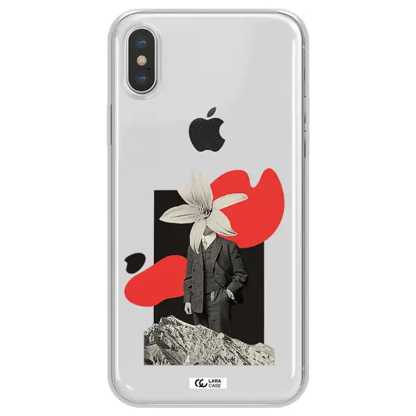 a man in a suit with a flower head Apple iPhone XS max Clear TPU Case