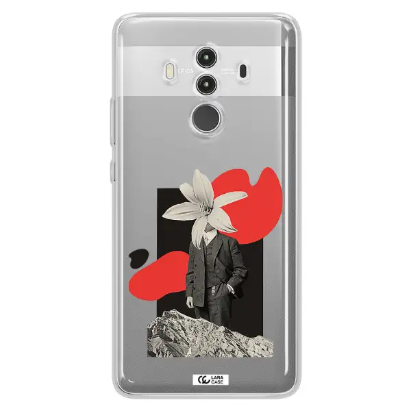 a man in a suit with a flower head Huawei Mate 10 Clear TPU Case