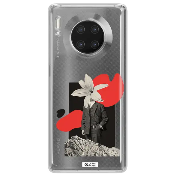 a man in a suit with a flower head Huawei Mate 30 Pro Clear TPU Case