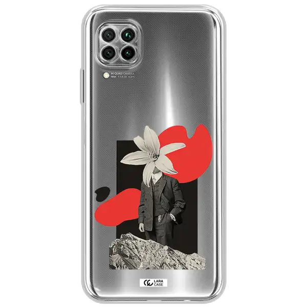 A Man In A Suit With A Flower Head Huawei Nova 7I Clear Tpu Case