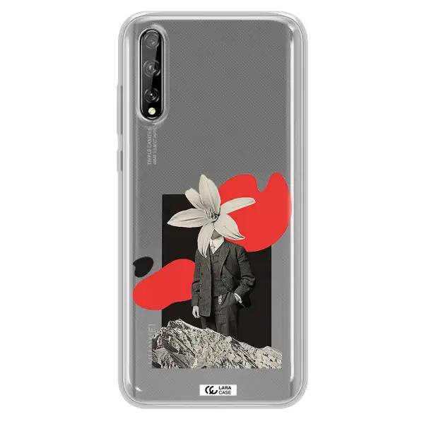 a man in a suit with a flower head Huawei P Smart S Clear TPU Case