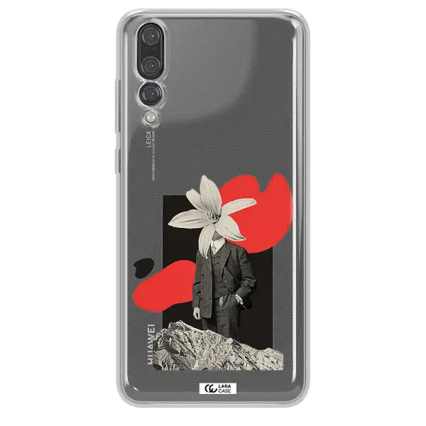 a man in a suit with a flower head Huawei P20 Pro Clear TPU Case