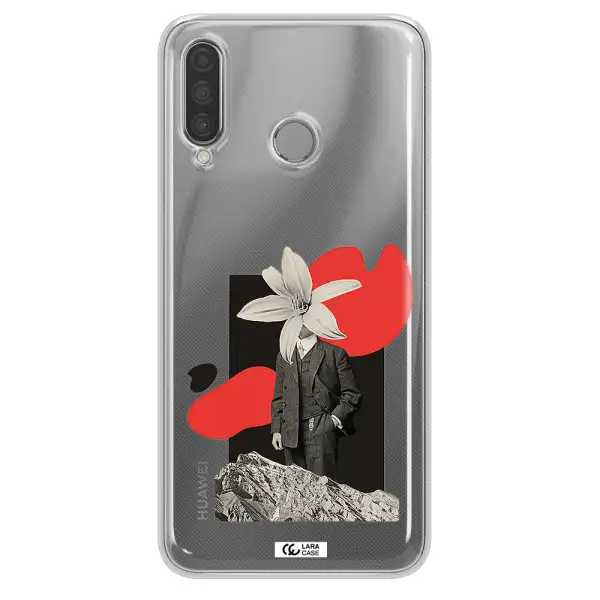 a man in a suit with a flower head Huawei P30 Lite Clear TPU Case