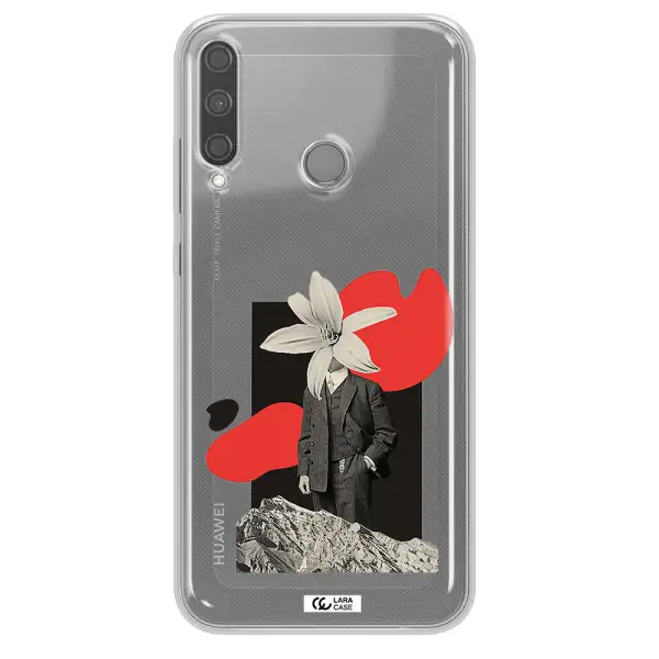 a man in a suit with a flower head Huawei P40 Lite E Clear TPU Case