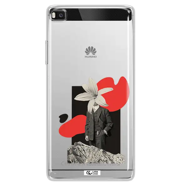 a man in a suit with a flower head Huawei P8 Clear TPU Case