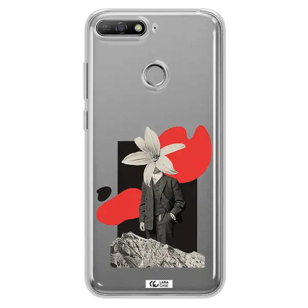 a man in a suit with a flower head Huawei Y6 Prime 2018 Clear TPU Case