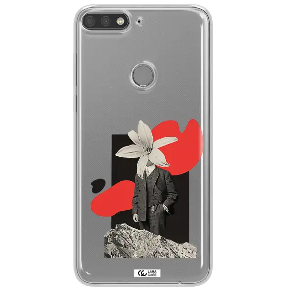 a man in a suit with a flower head Huawei Y7 Prime 2018 Clear TPU Case