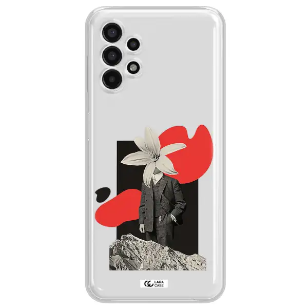 a man in a suit with a flower head Samsung A13 4g Clear TPU Case